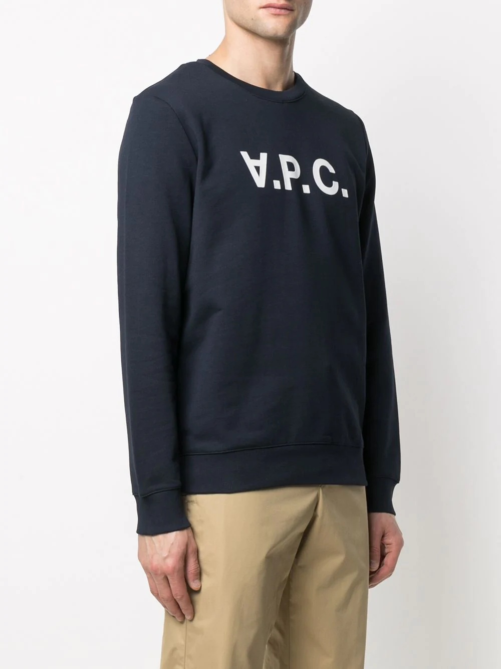 logo-print round neck sweatshirt - 3