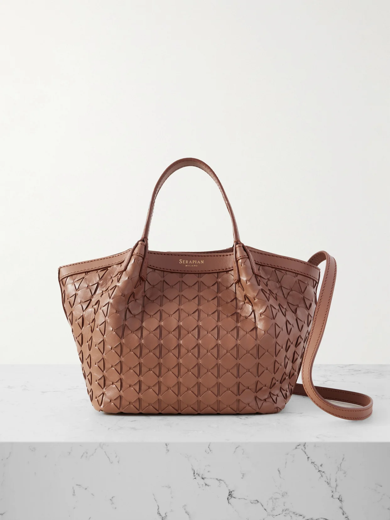 Secret Mini Woven Leather Shoulder Bag - 1