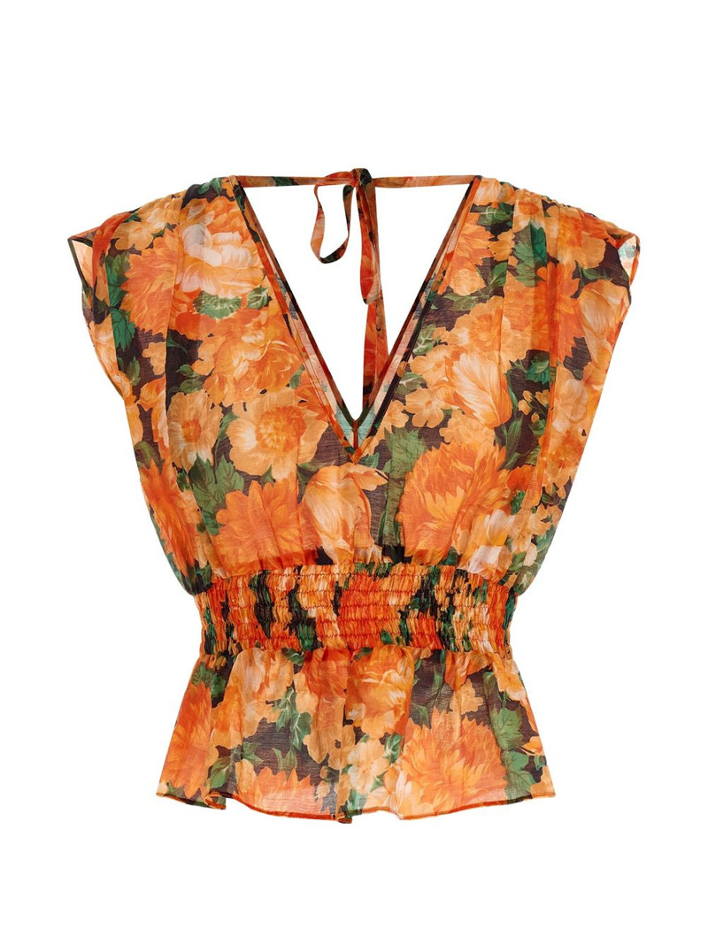 botanical garden V-neck top 1