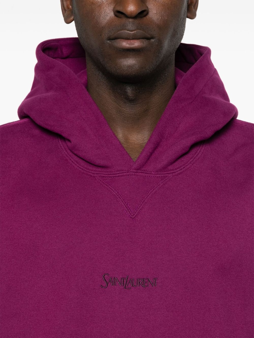 logo-embroidered cotton hoodie - 5