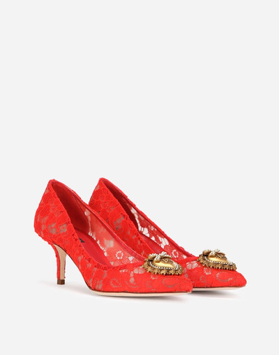 Dolce & Gabbana Taormina lace pumps with Devotion heart outlook