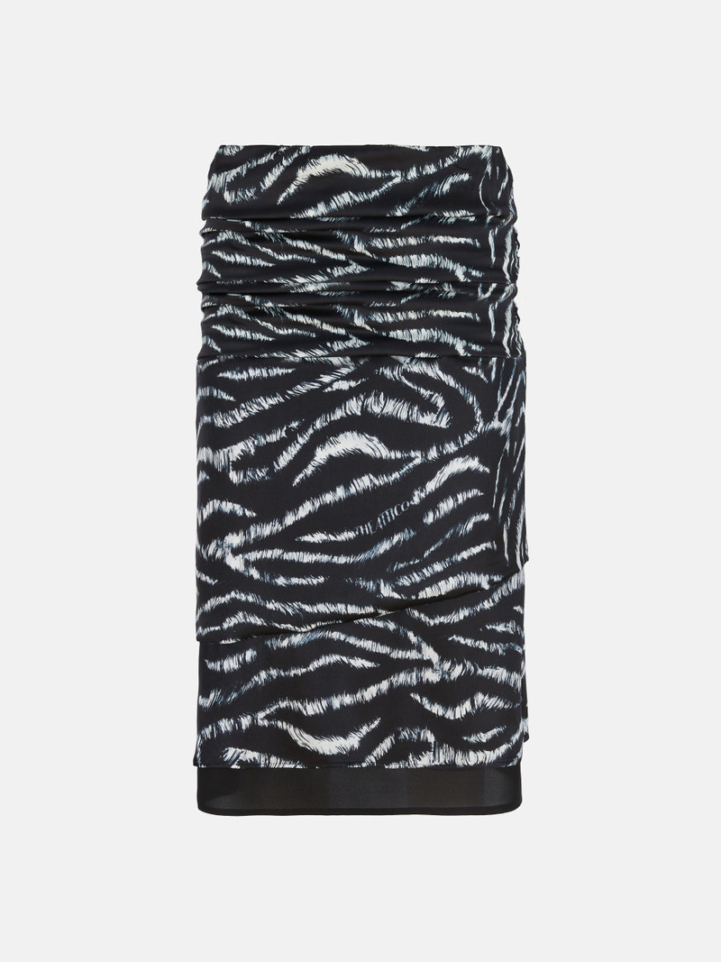 BLACK AND WHITE MIDI SKIRT - 1