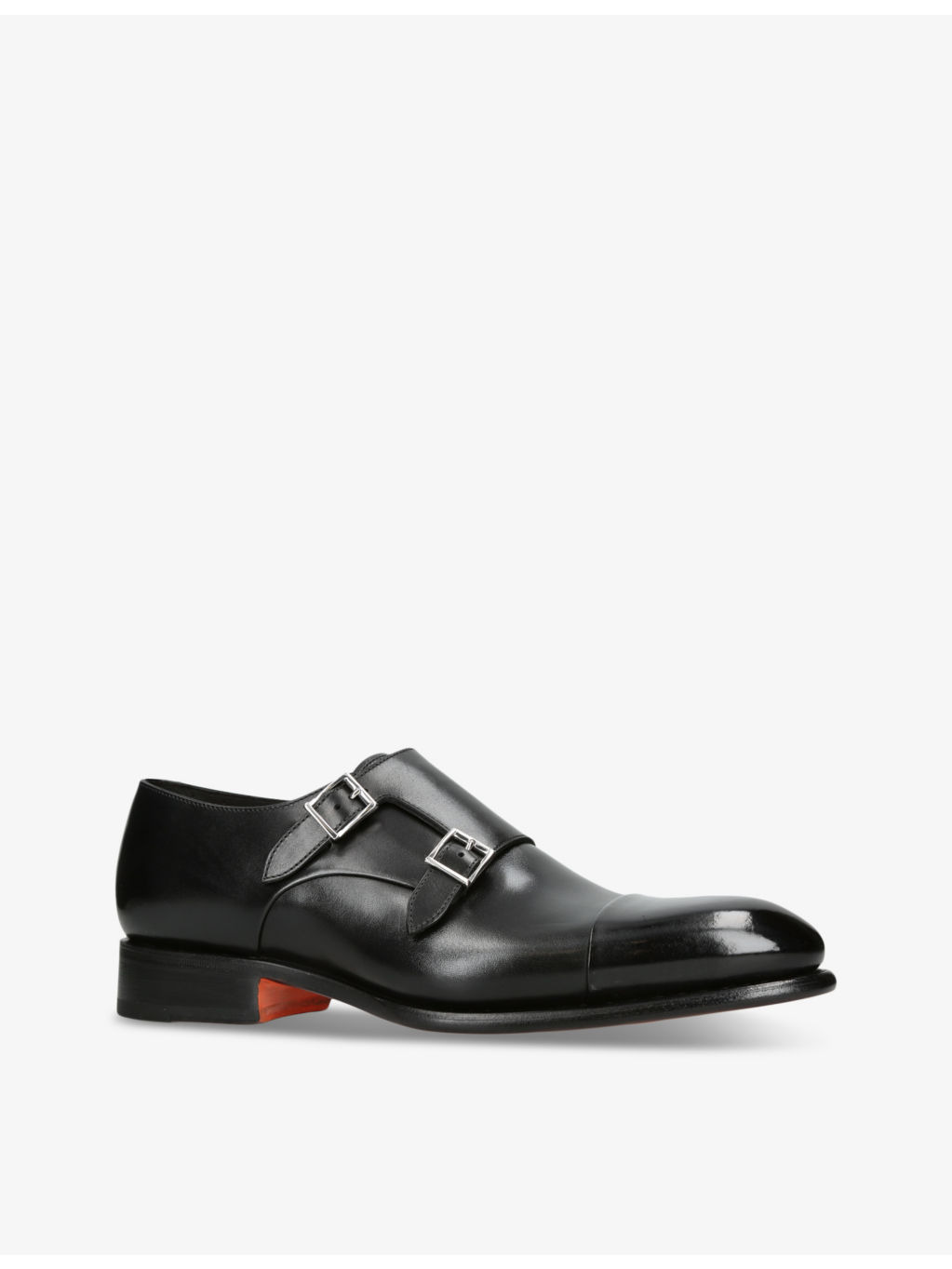 Carter double-buckle leather monk shoes - 3
