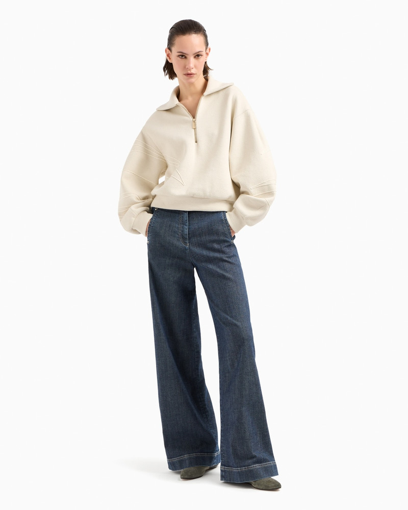 GIORGIO ARMANI COTTON AND LINEN-BLEND JERSEY SWEATSHIRT outlook