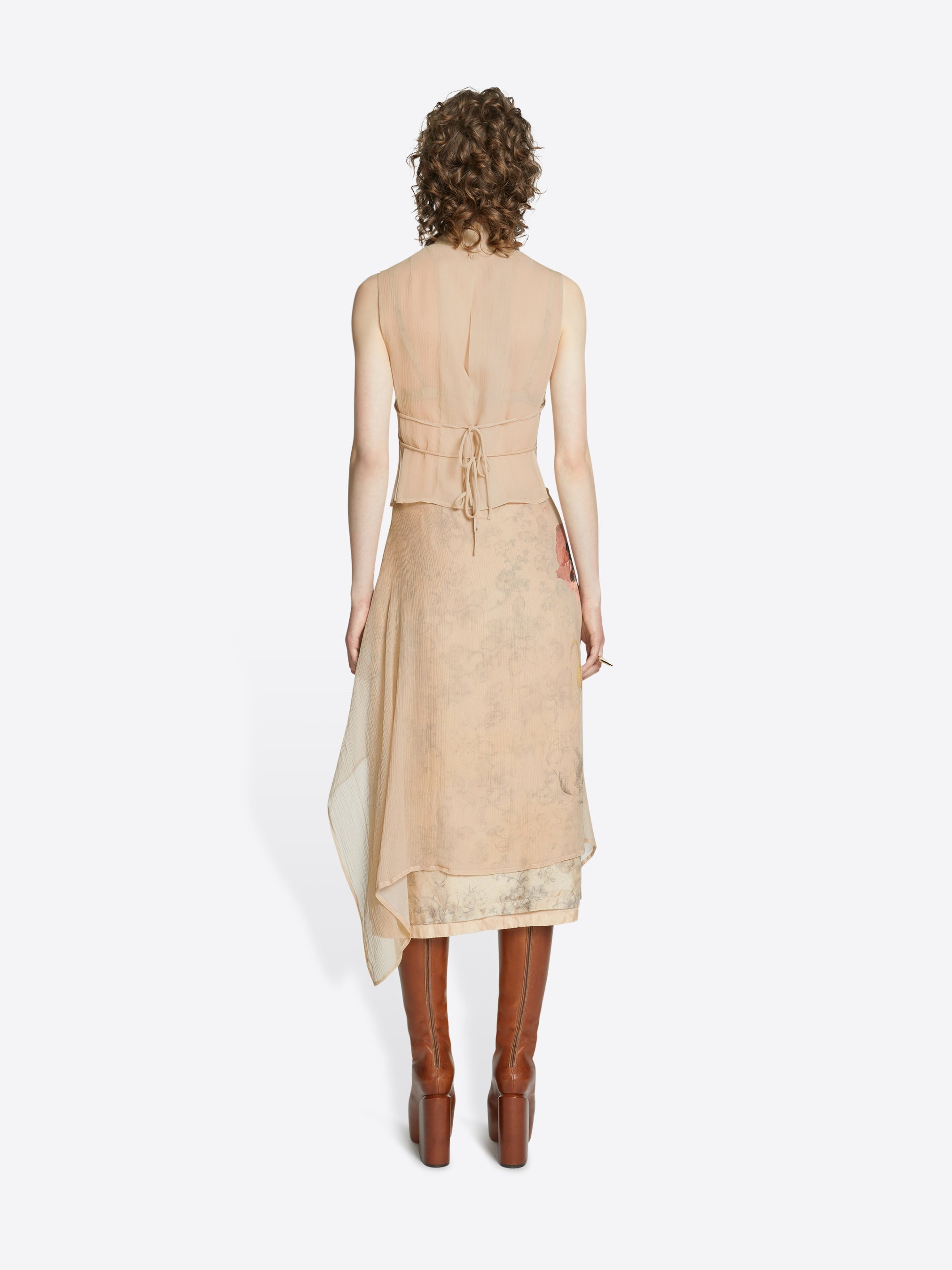 DRAPED SILK SKIRT - 4