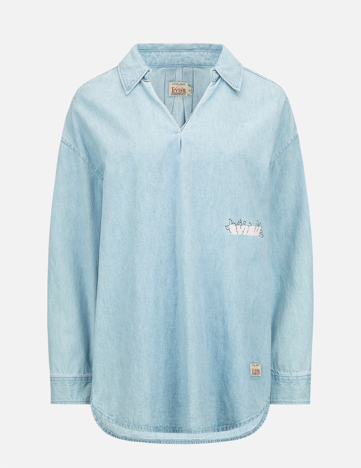 Logo Print Loose-fit Denim Blouse - 7