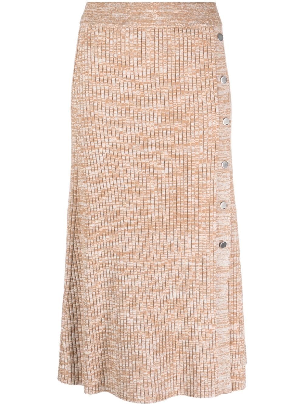 high-waisted button-up midi skirt - 1