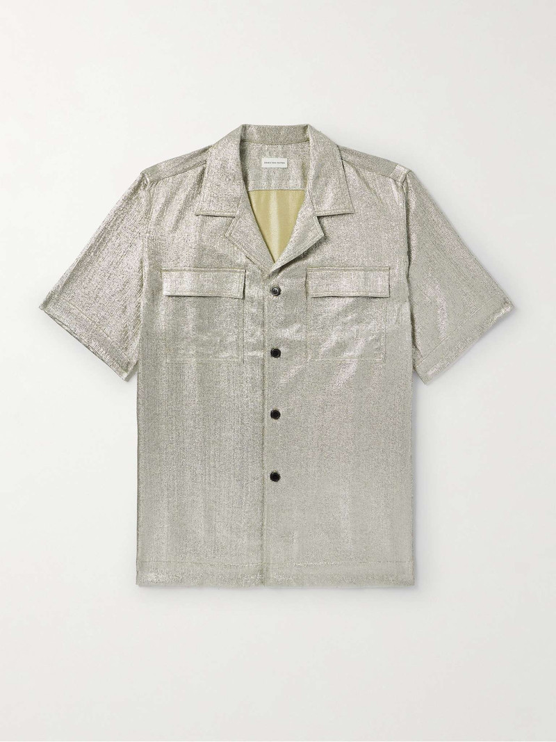 Camp-Collar Lamé Shirt - 1