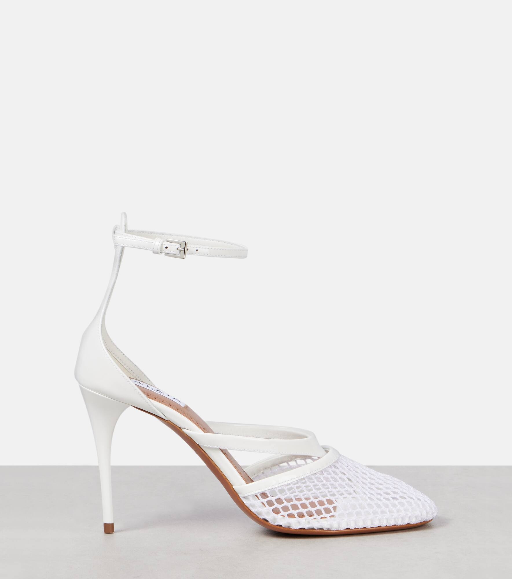 Infradito 90 fishnet patent leather pumps - 4