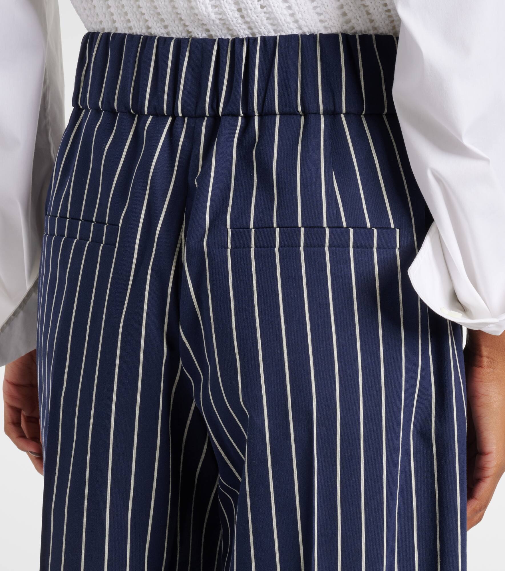 Cotton and silk wide-leg pants - 6