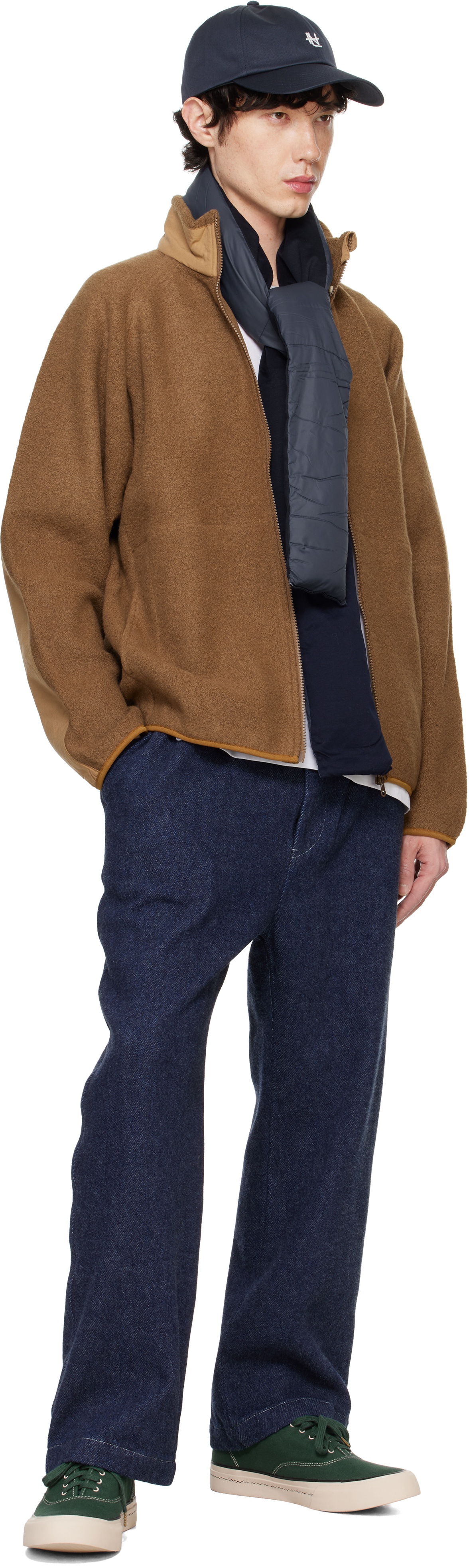 Navy Down Muffler Scarf - 2