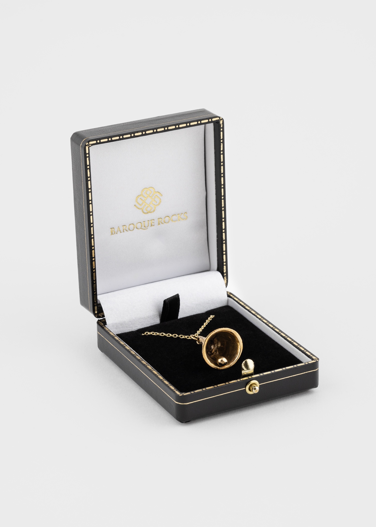 'Artfully Articulated Bell' Vintage Gold Necklace by Baroque Rocks - 3