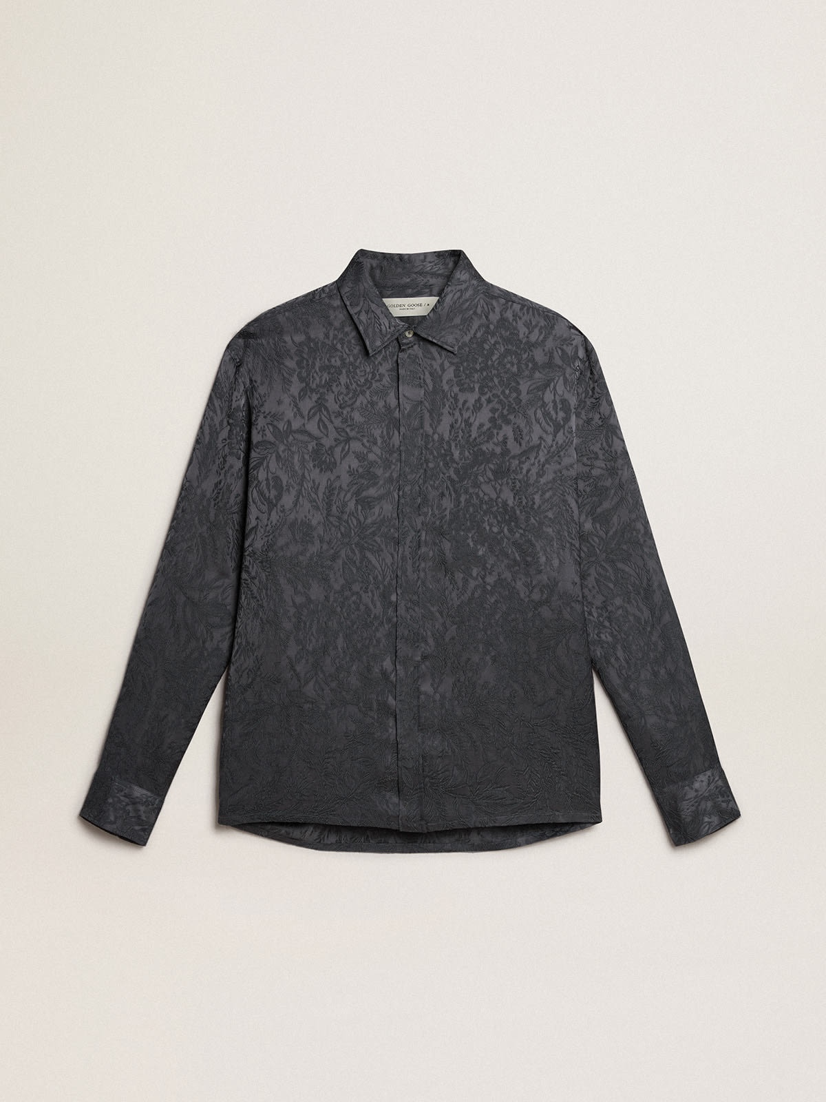 Jacquard shirt with all-over toile de jouy pattern - 1