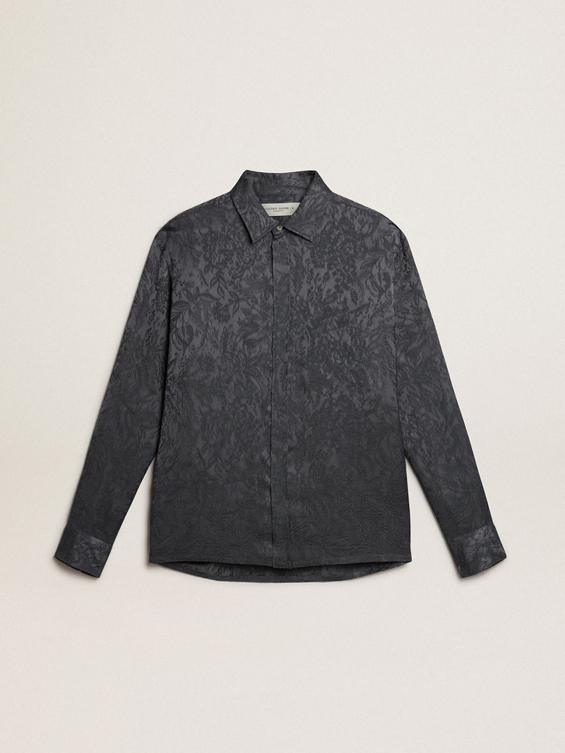 Jacquard shirt with all-over toile de jouy pattern 1