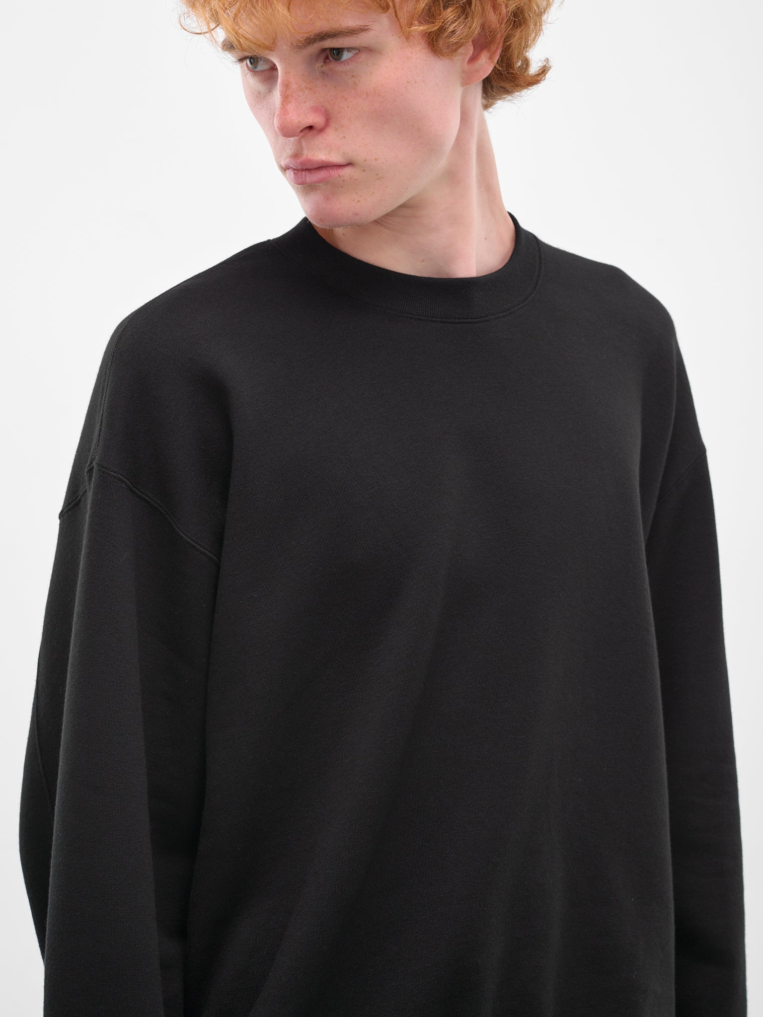 Black Cotton-Yak Crewneck Sweater - 4
