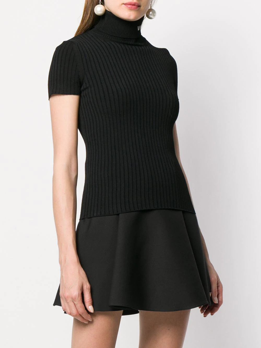 ribbed polo neck top  - 3