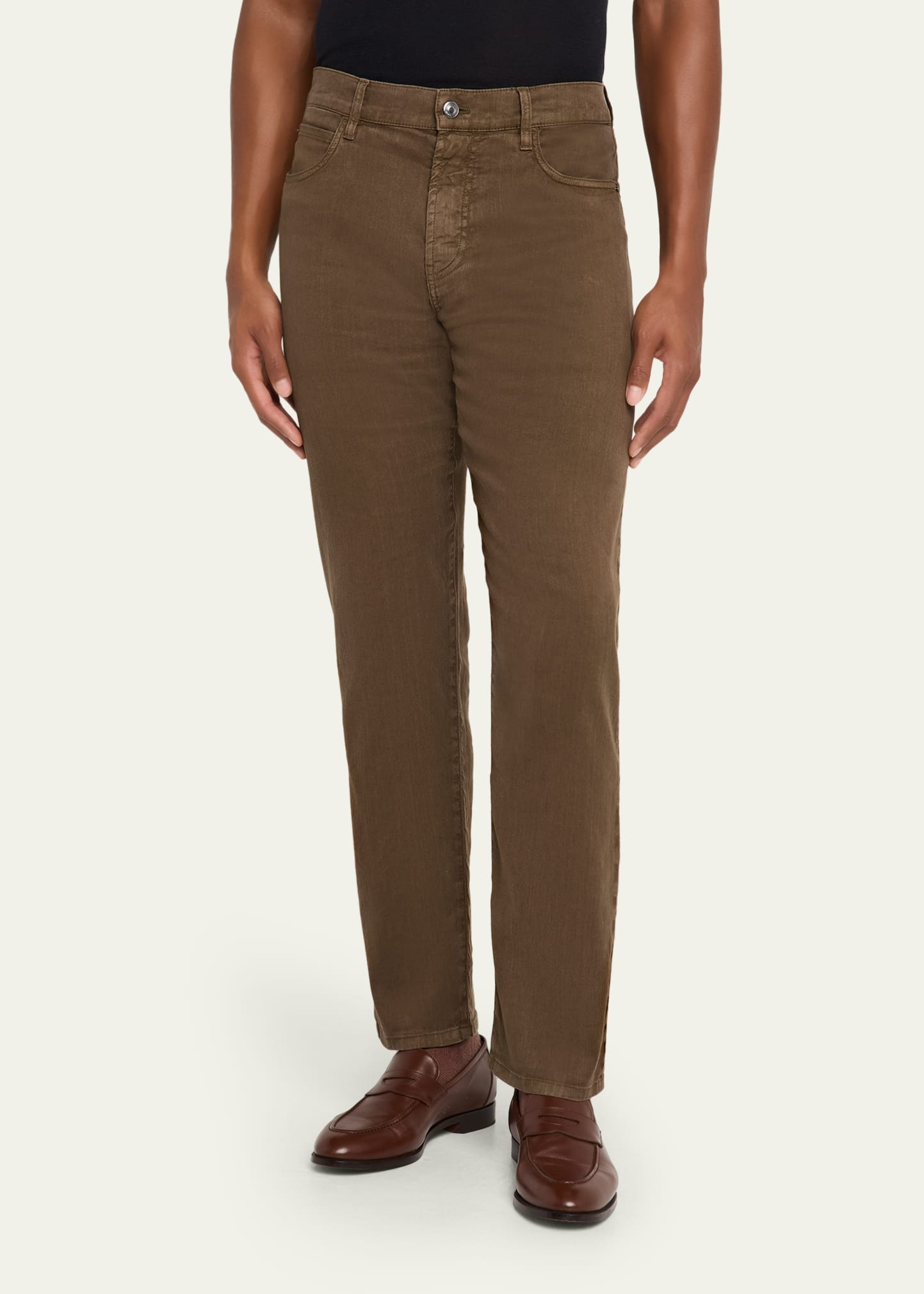 Men's Quarona Linen and Cotton Stretch Five-Pocket Pants - 4