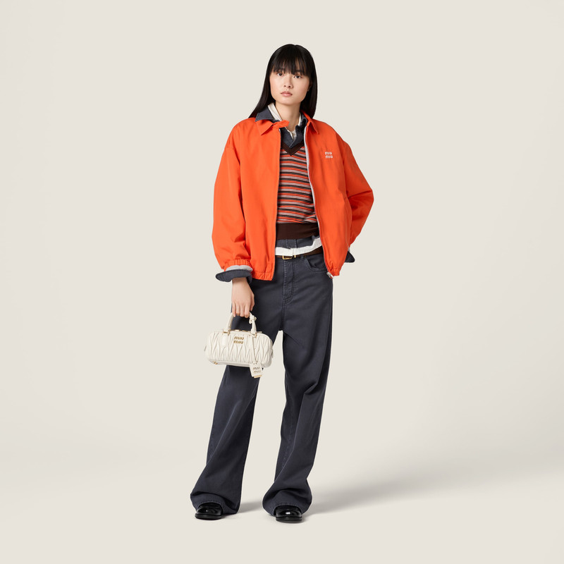 Miu Miu Washed poplin blouson jacket outlook