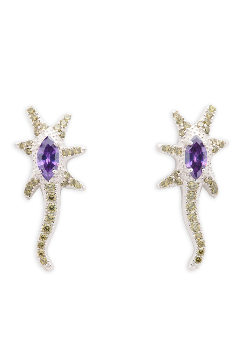 OLIVE LAVANDER STAR TRAIL EARRINGS 1