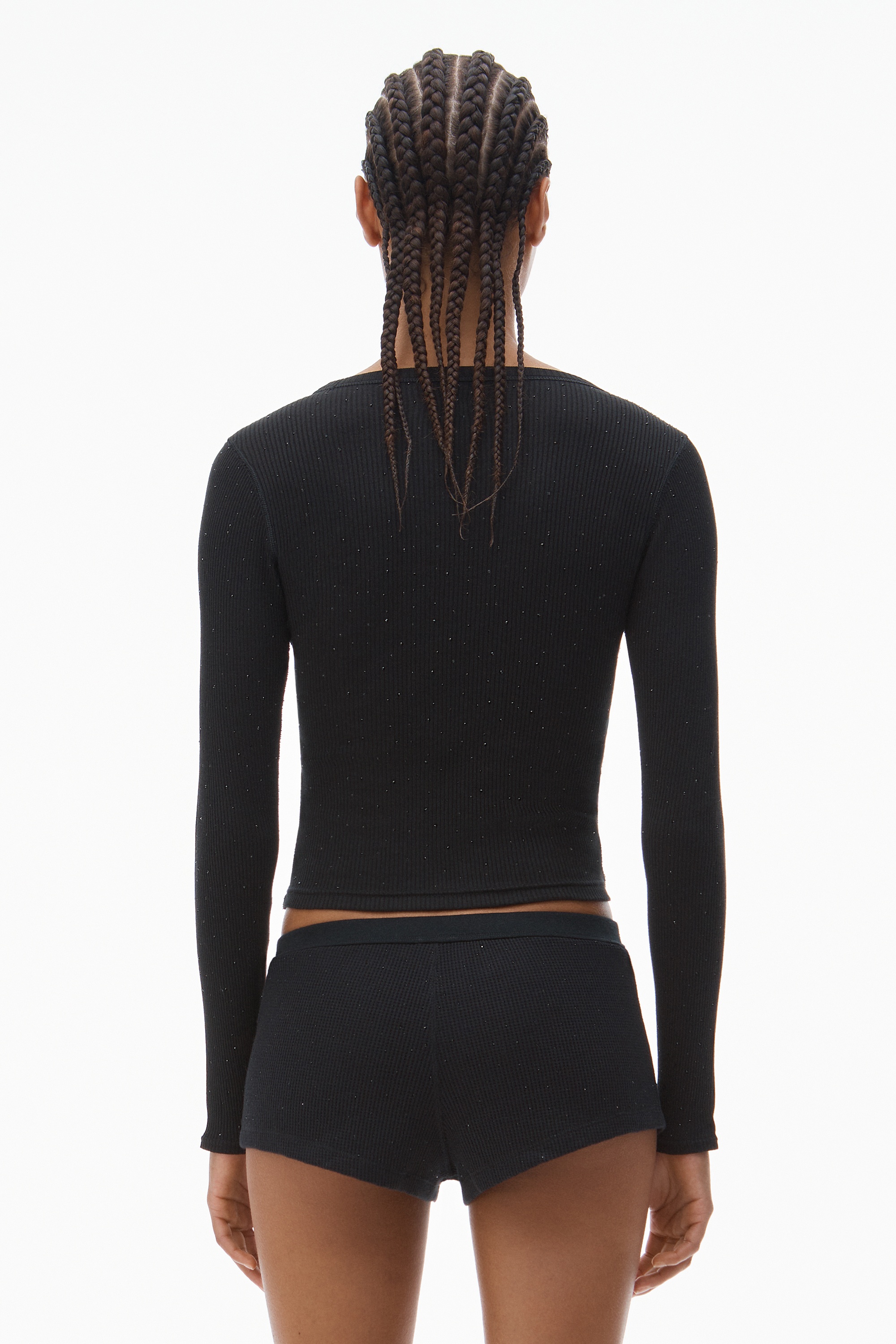 Crystal Hotfix Long Sleeve Crewneck Tee - 4