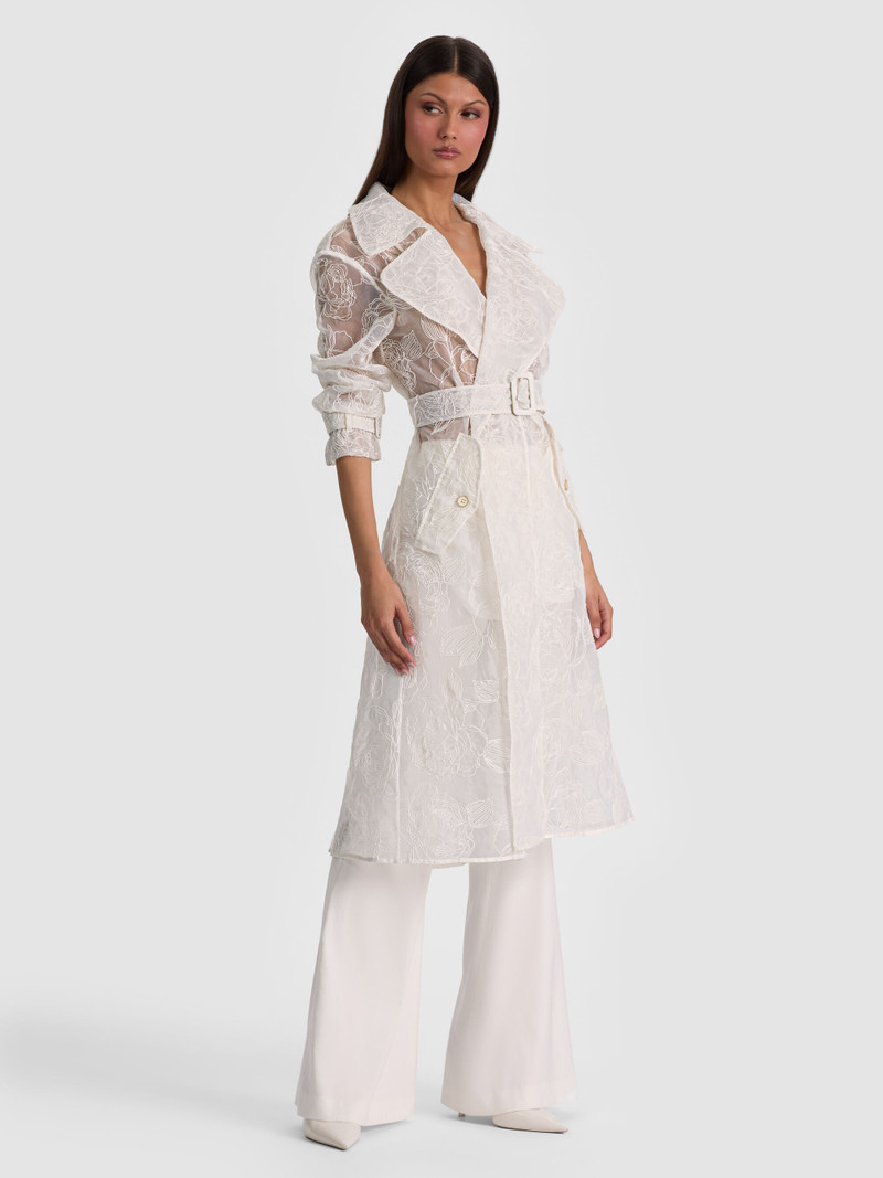 NEVADA EMBROIDERED SHEER TRENCH COAT 6