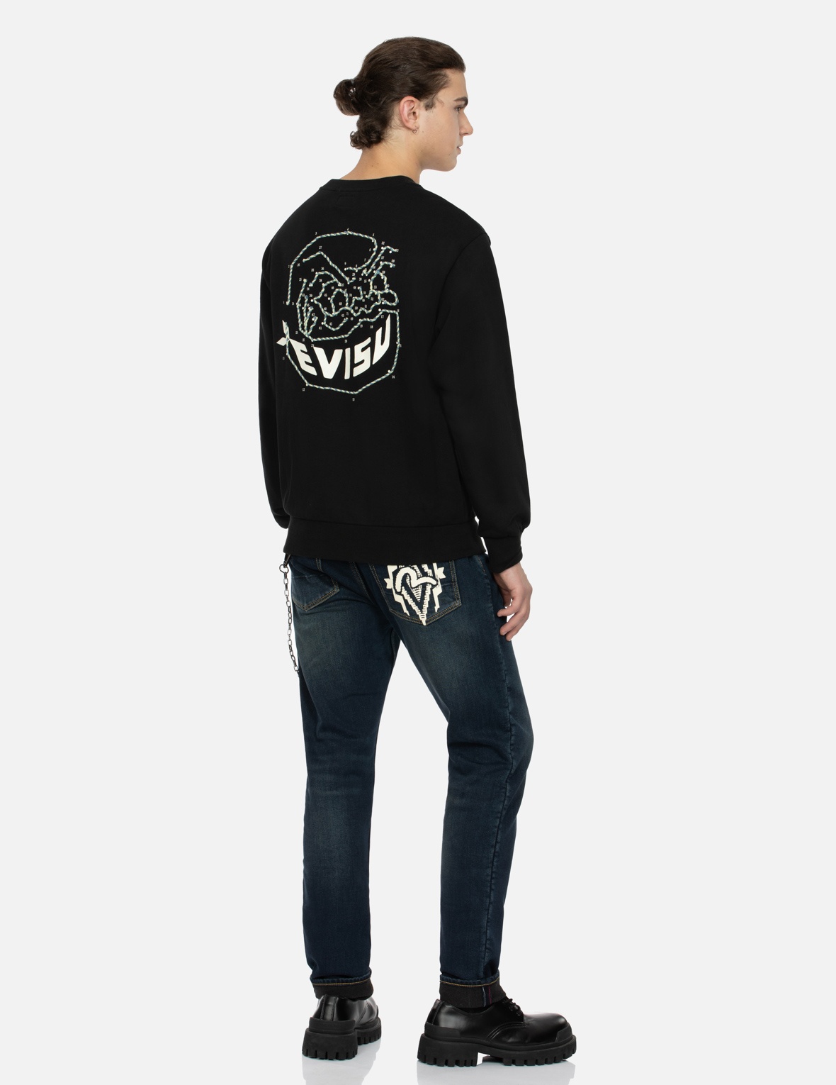 DOT-TO-DOT DARUMA AND LOGO PRINT RELAX FIT SWEATSHIRT - 3