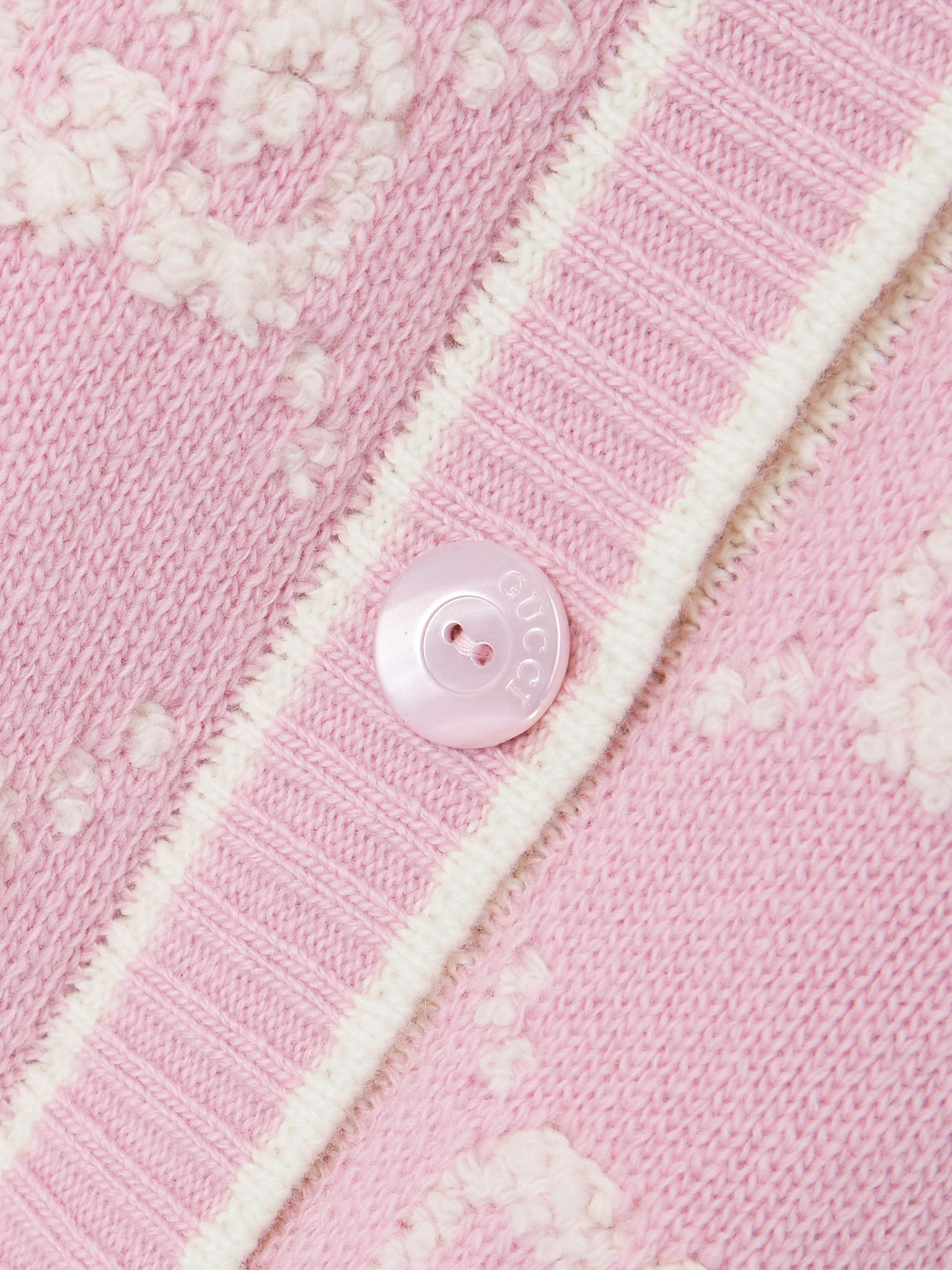 Wool bouclé-jacquard cardigan Pink - 5