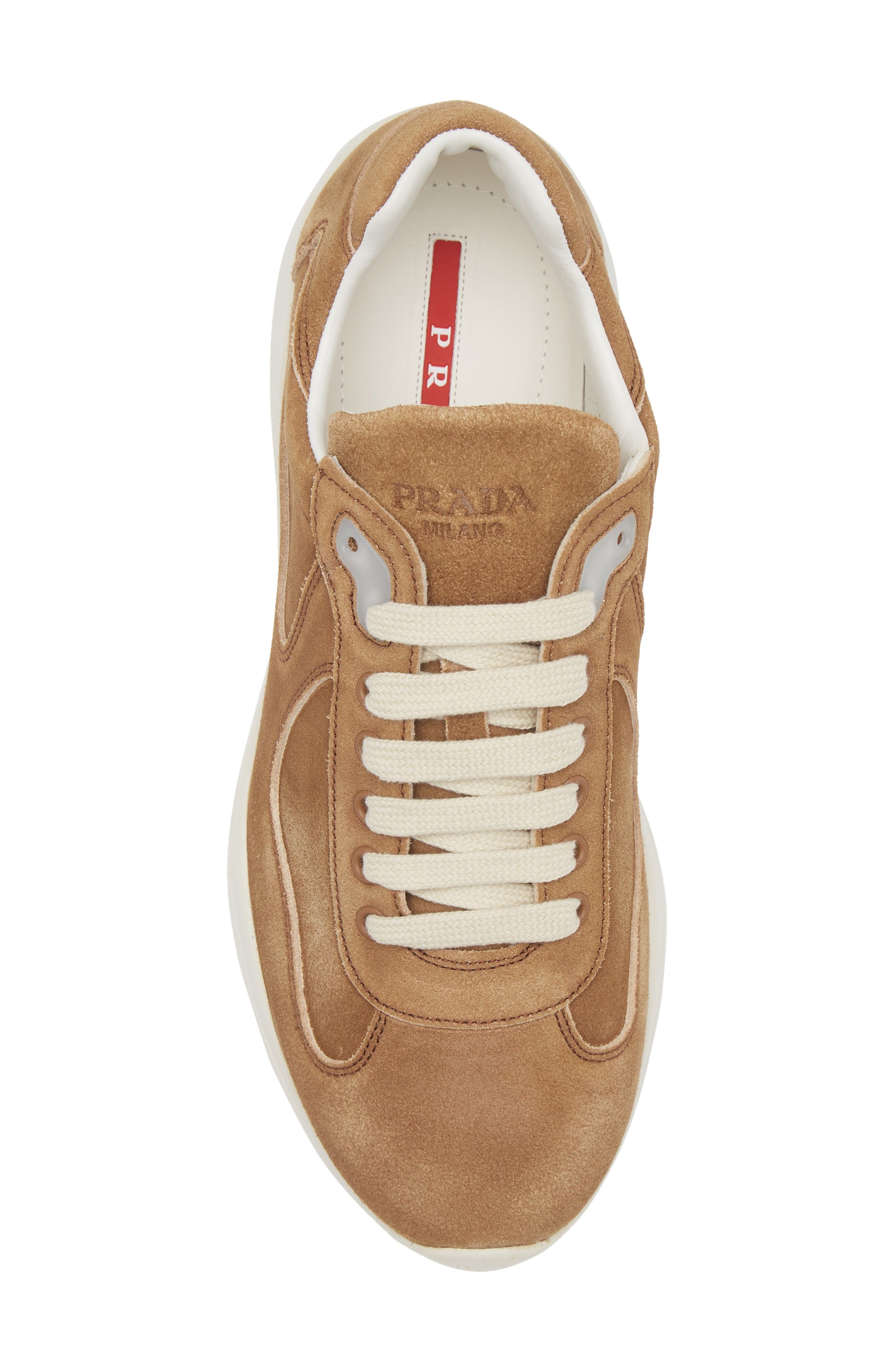 Prada America's Cup Suede Sneaker in Cannela at Nordstrom - 5