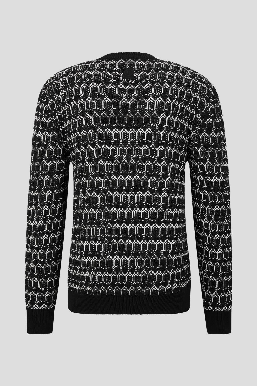 CRAIG KNITTED PULLOVER IN BLACK/WHITE - 5