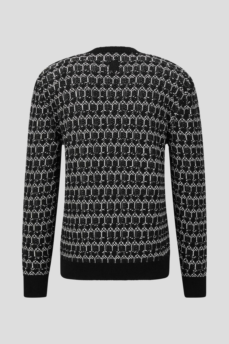 BOGNER CRAIG KNITTED PULLOVER IN BLACK/WHITE outlook