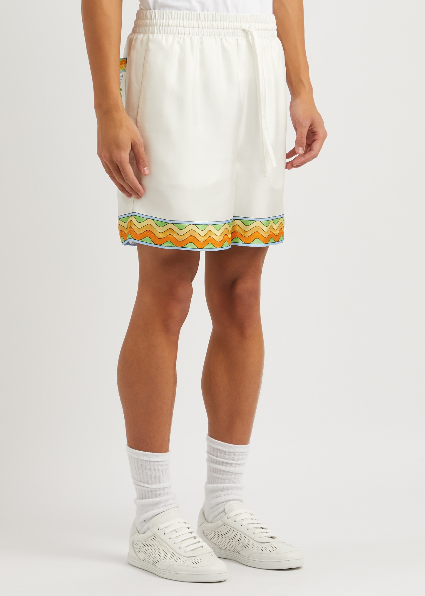 Tennis printed silk-twill shorts - 2