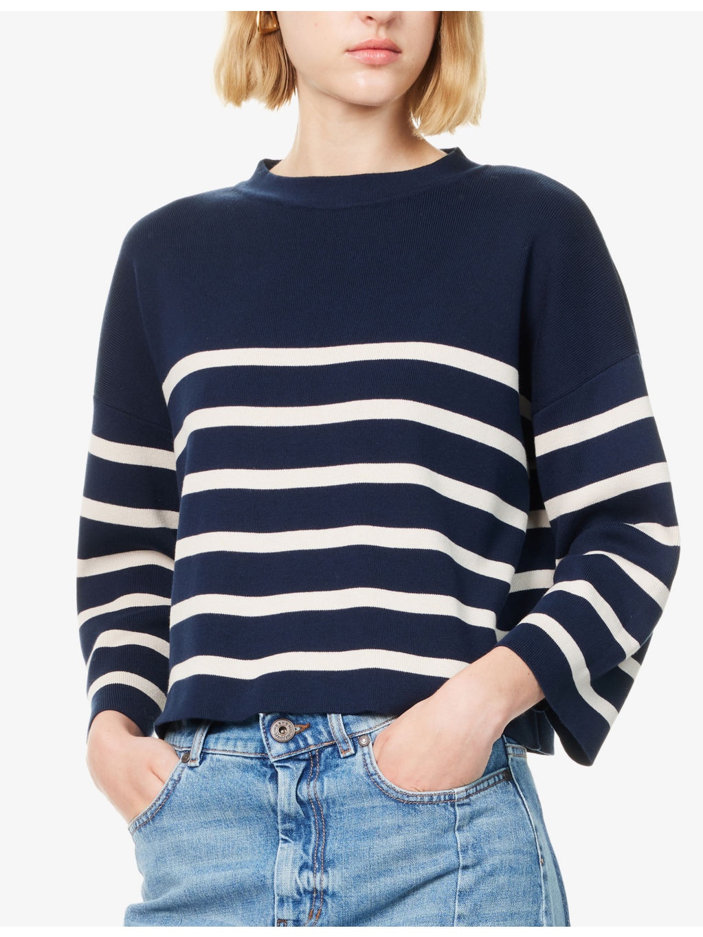 Pinide Stripe-Print Knitted Cotton Jumper - 3