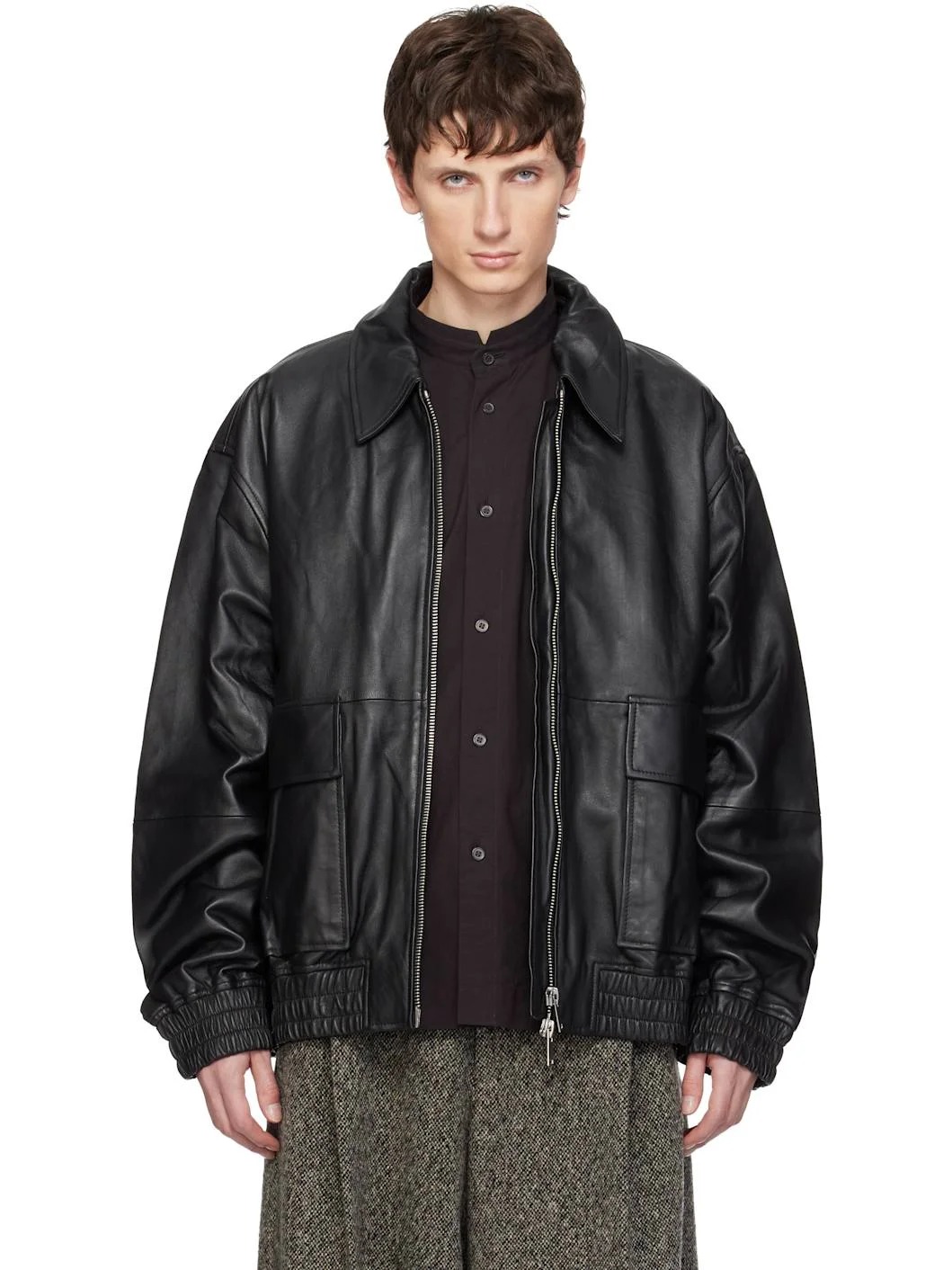 Black Piston Leather Jacket - 1