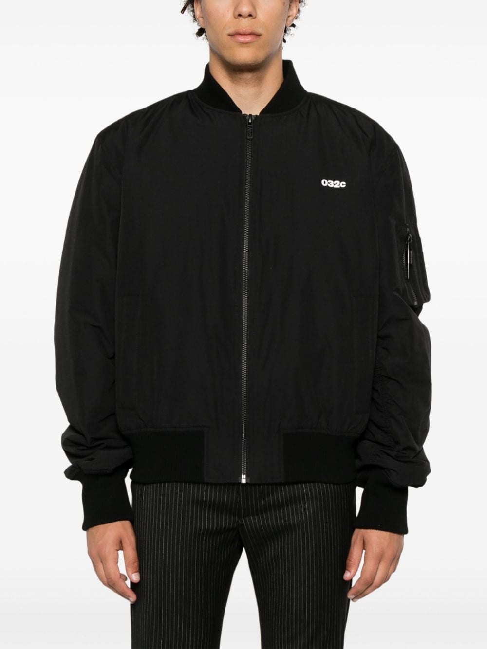 logo-print bomber jacket - 4