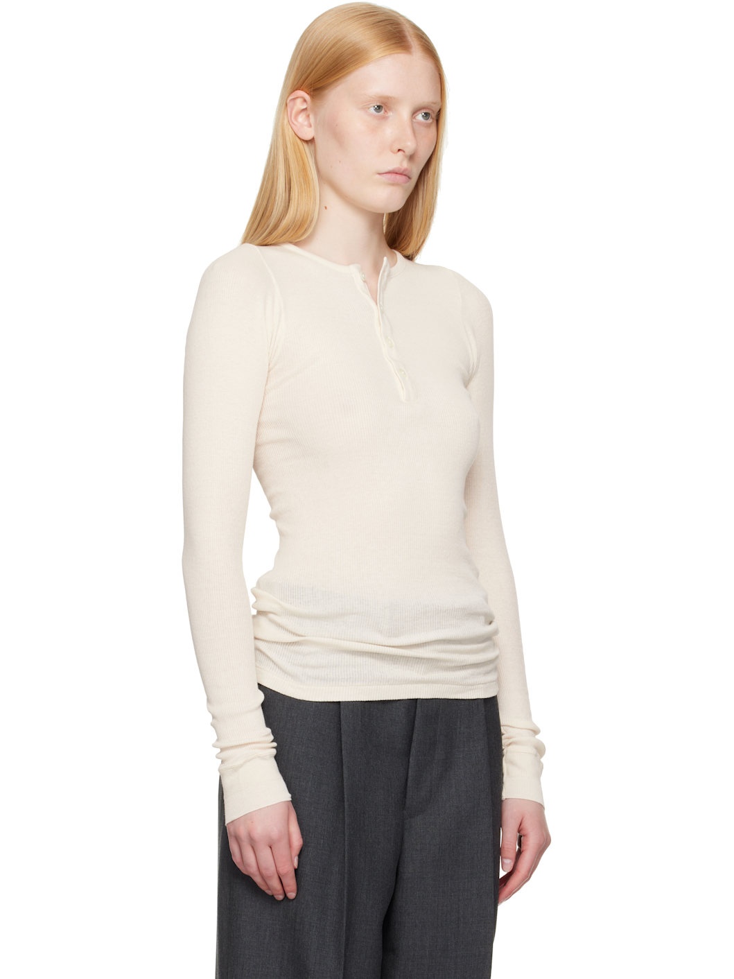 Off-White Organic Soft Rib Henley - 2