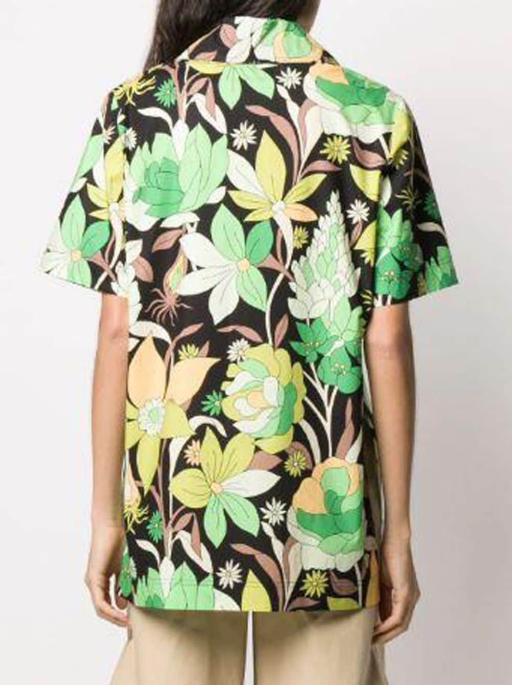 Floral Print Short Sleeve Shirt - 4