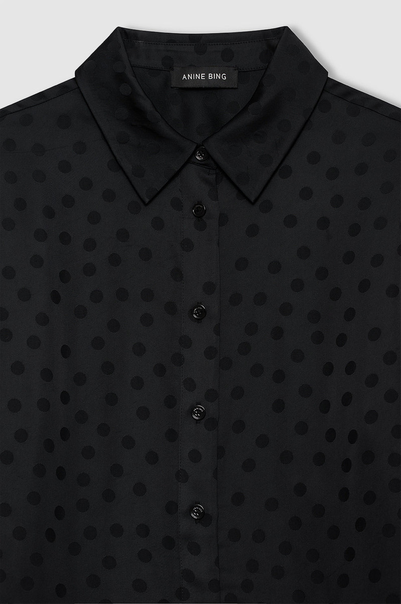 Amanda Shirt - Black Dot Jacquard 4