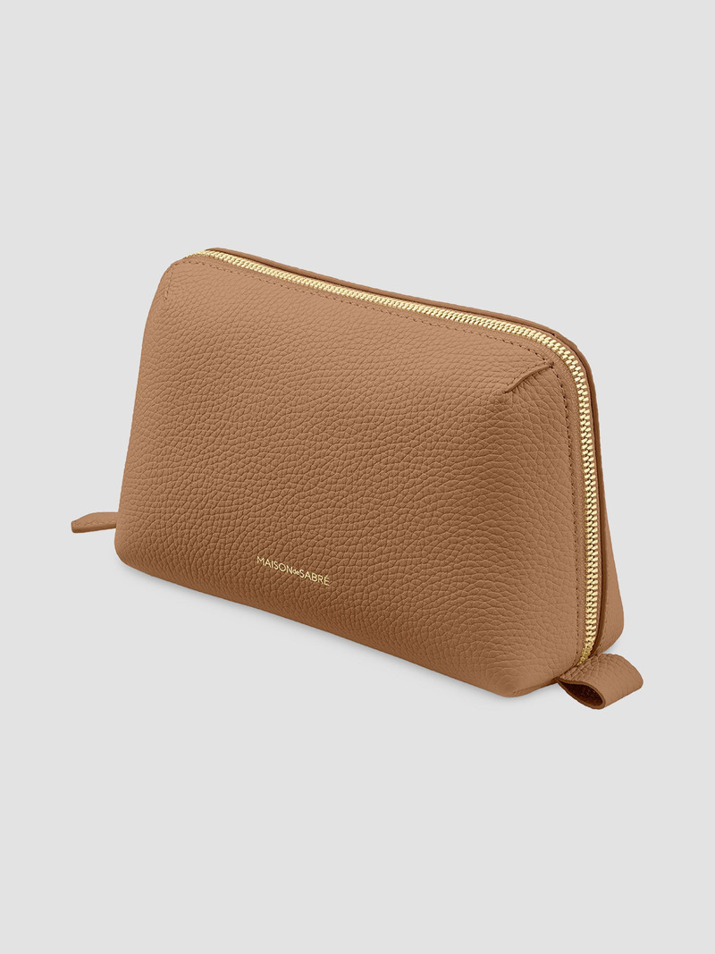 Leather Tech Pouch - Sandstone Brown 3