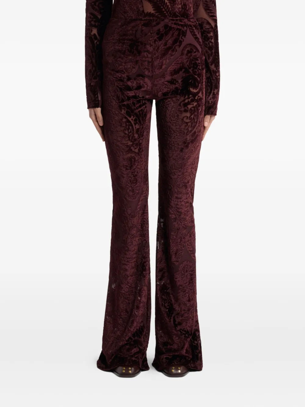 Etro Women Flared Trousers With Jacquard Effect - 3