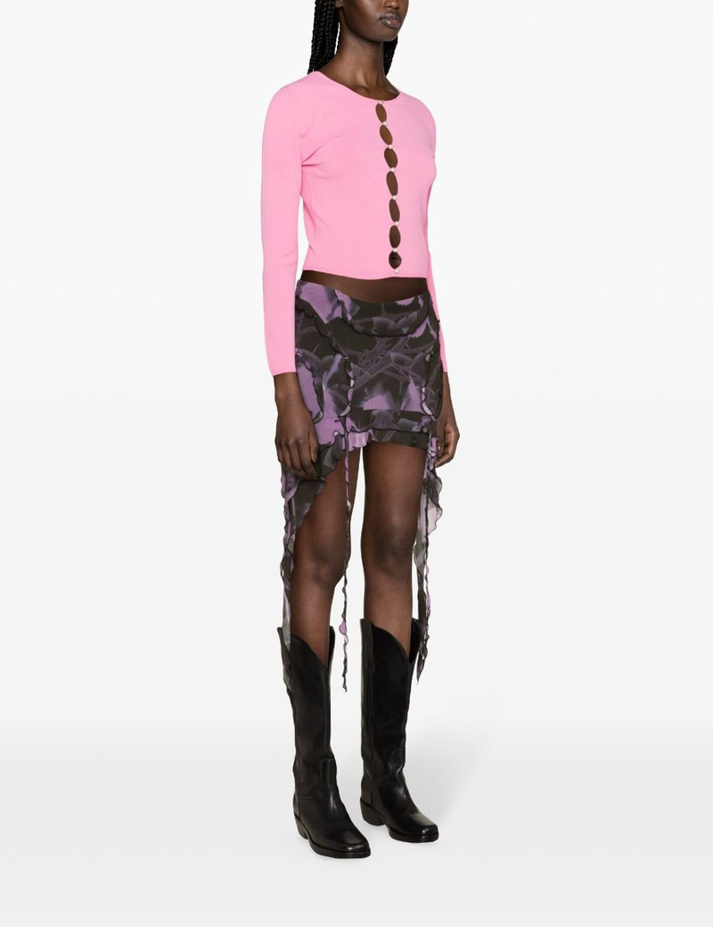 faux-pearl cut-out cardigan 4