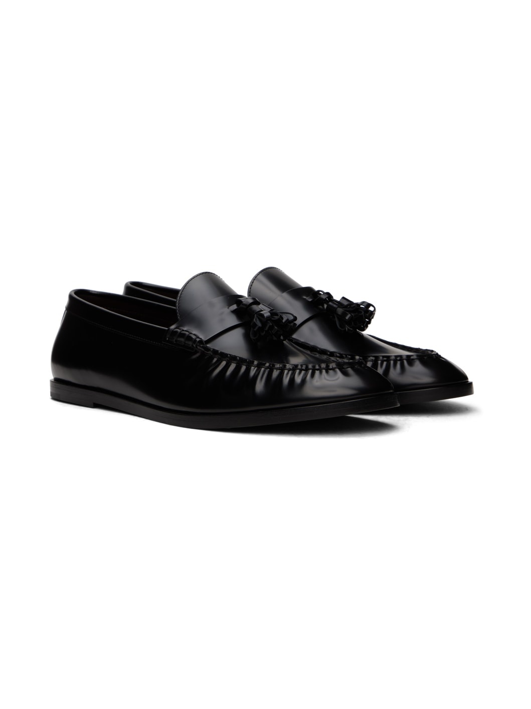 Black Tassle Loafers - 4