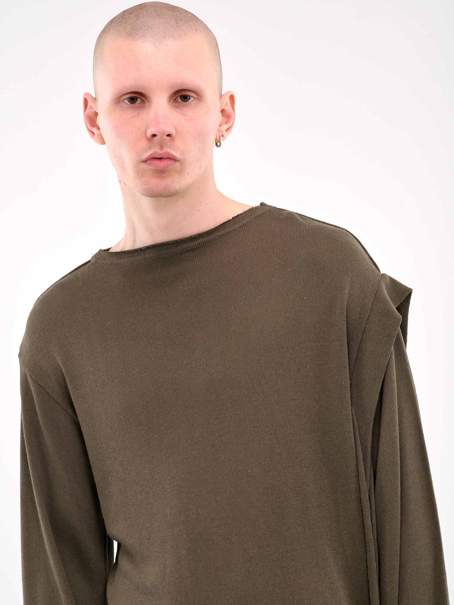 Deconstructed Linen Long Sleeve Tee - 4