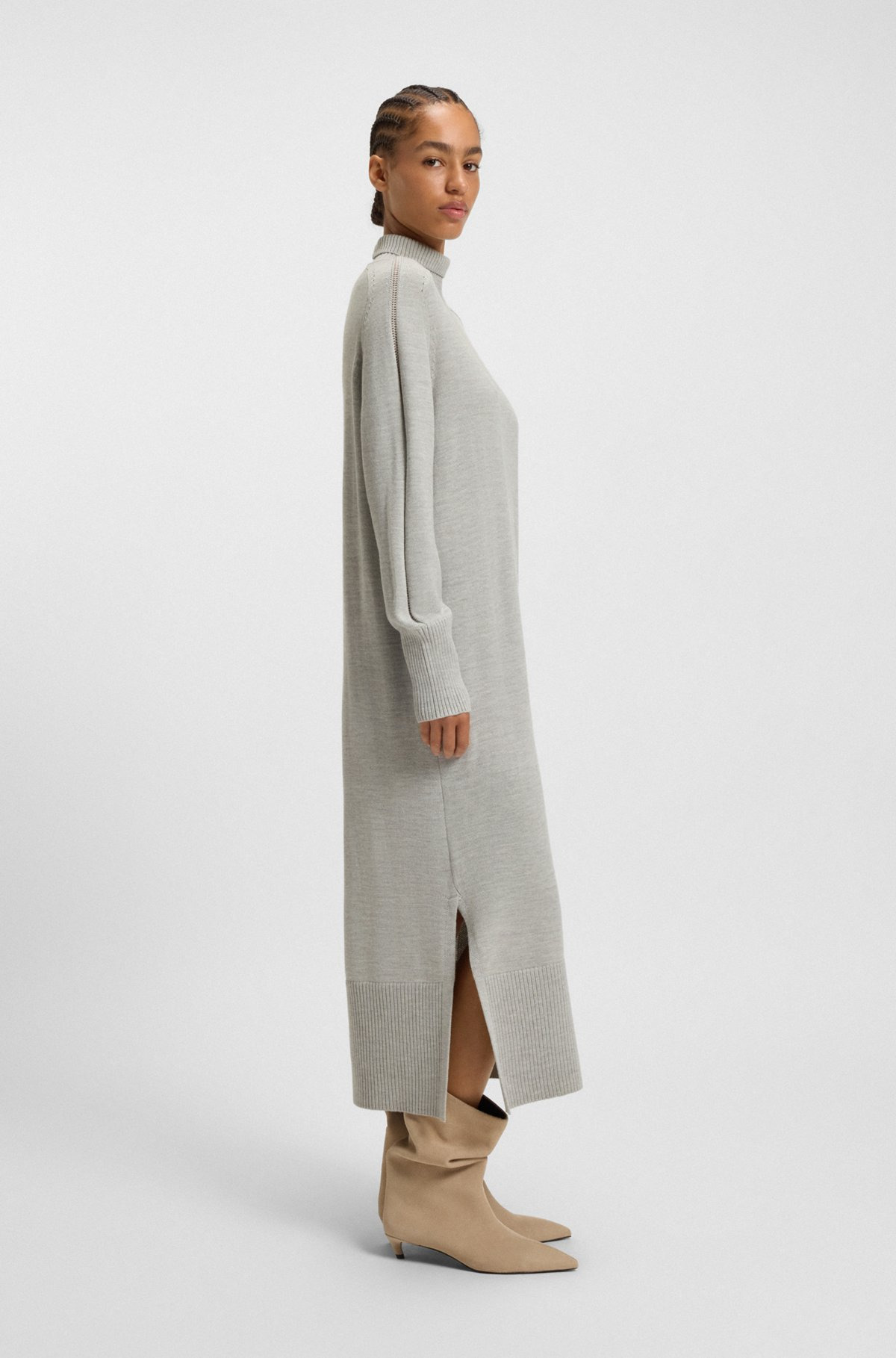 RELAXED-FIT KNITTED DRESS IN A VIRGIN-WOOL BLEND - 2
