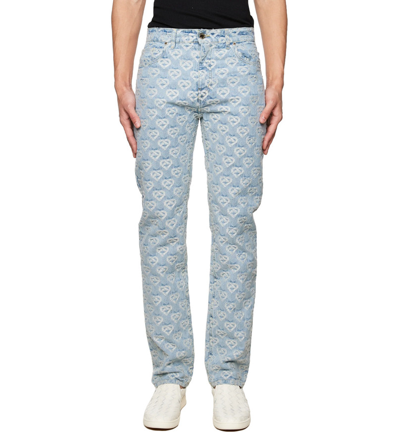 CASABLANCA CASABLANCA All Over Monogram Print Jeans Washed Indigo outlook