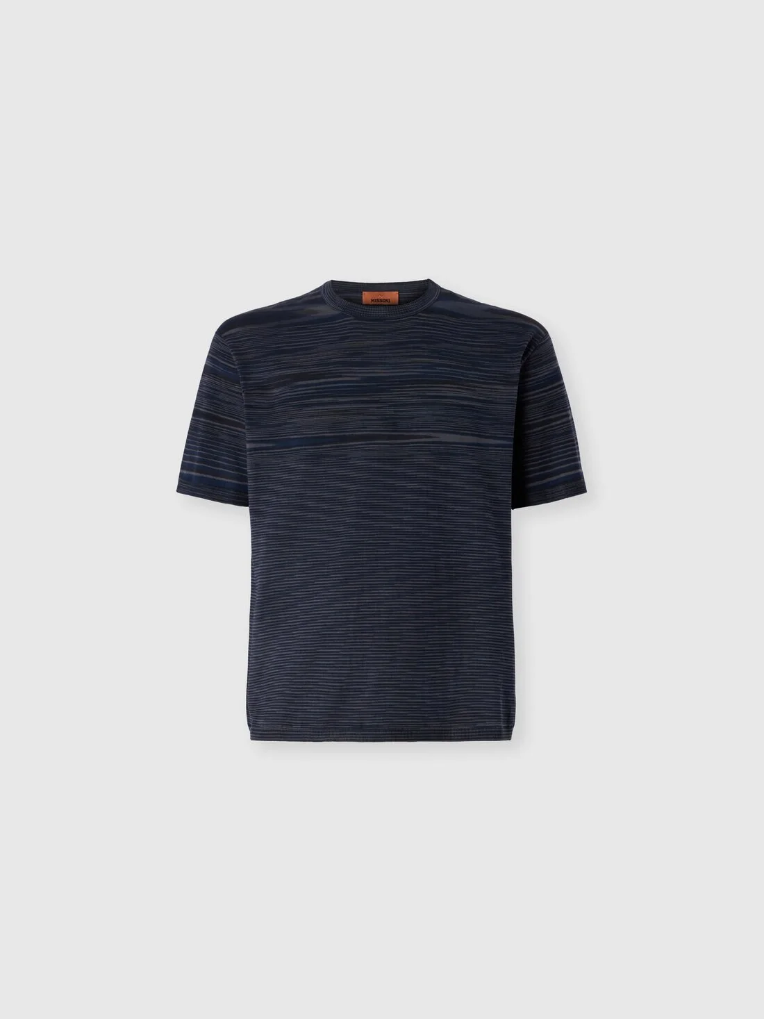 Space-dye mercerized cotton crewneck T-shirt - 1