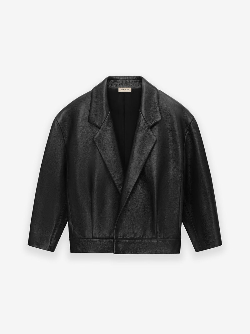 Leather Notch Lapel Jacket 1