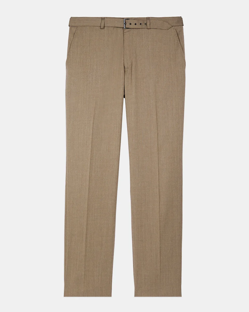 LIGHT BROWN WOOL SUIT TROUSERS - 1