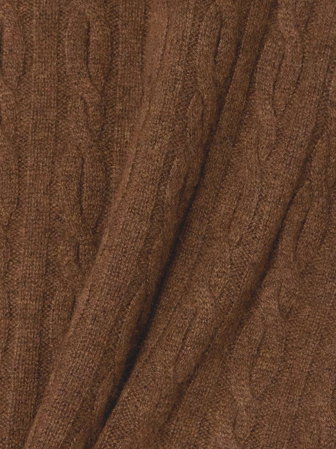 Cable-knit cashmere sweater vest Brown - 5