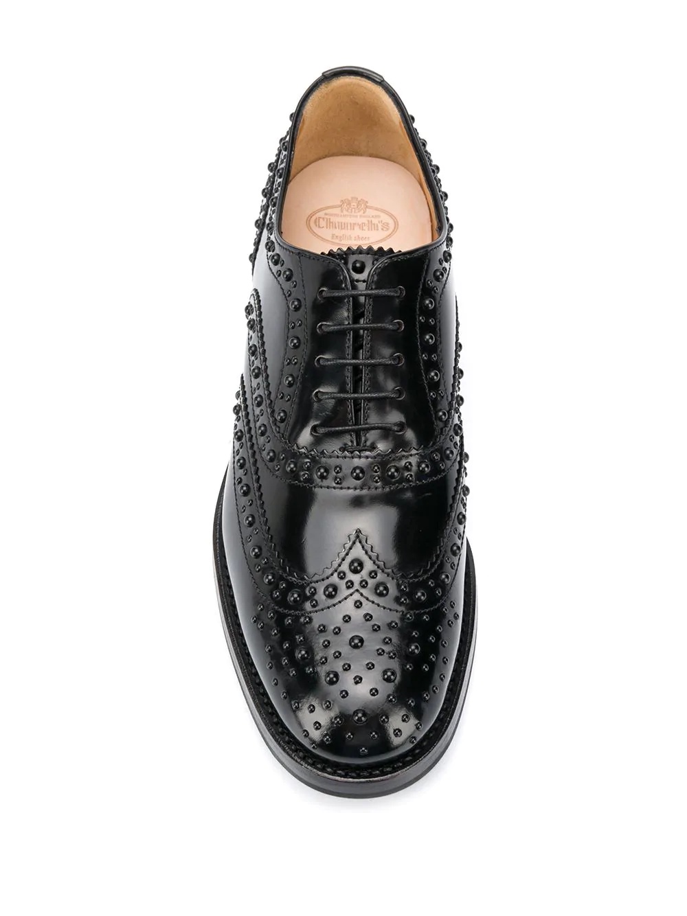 lace-up leather brogues - 4