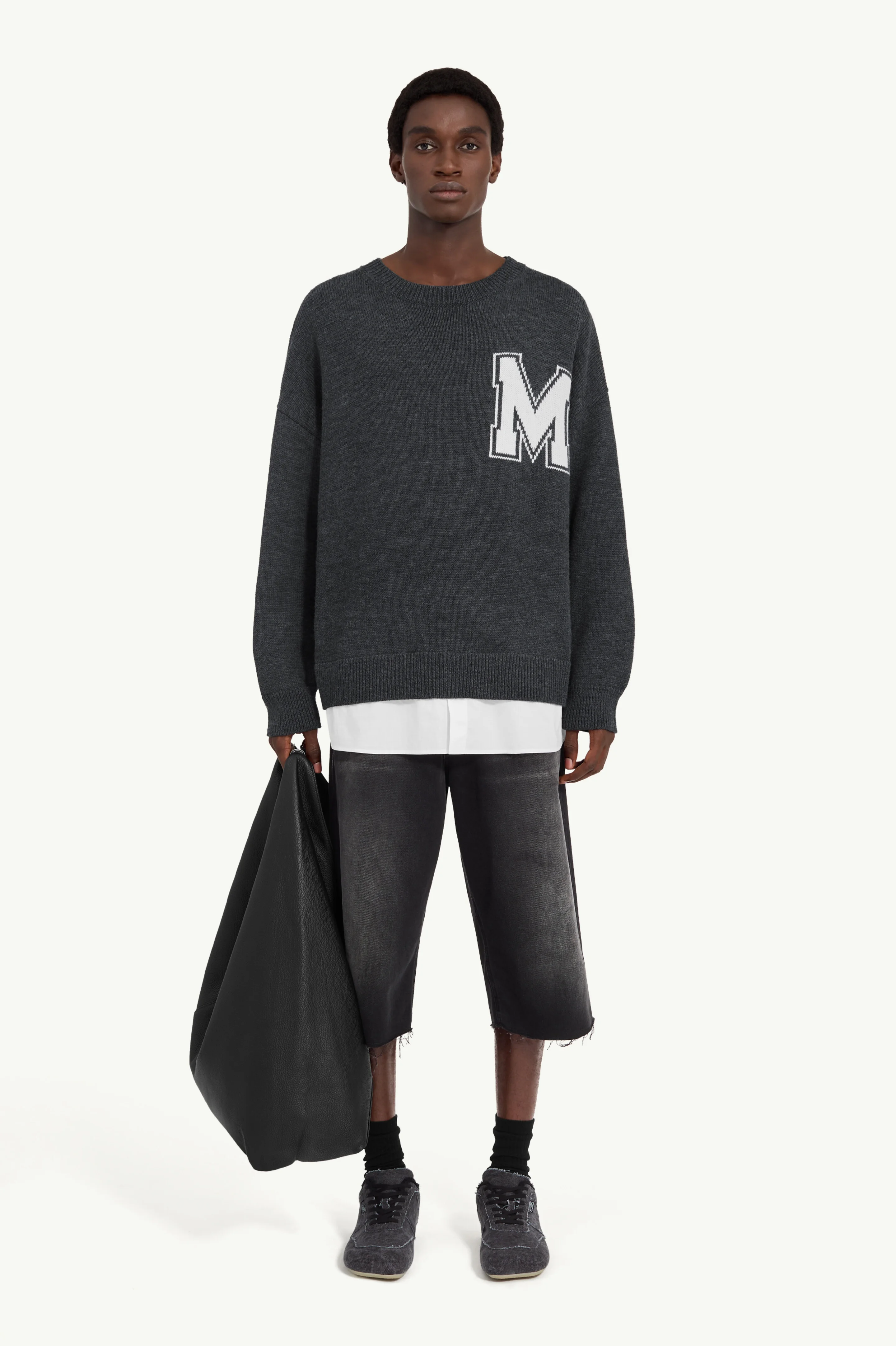 Two-in-one varsity knit sweater - 1